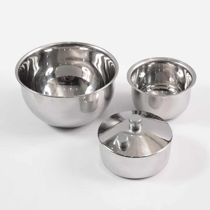 3 STAINLESS STEEL SURGICAL BOWL.