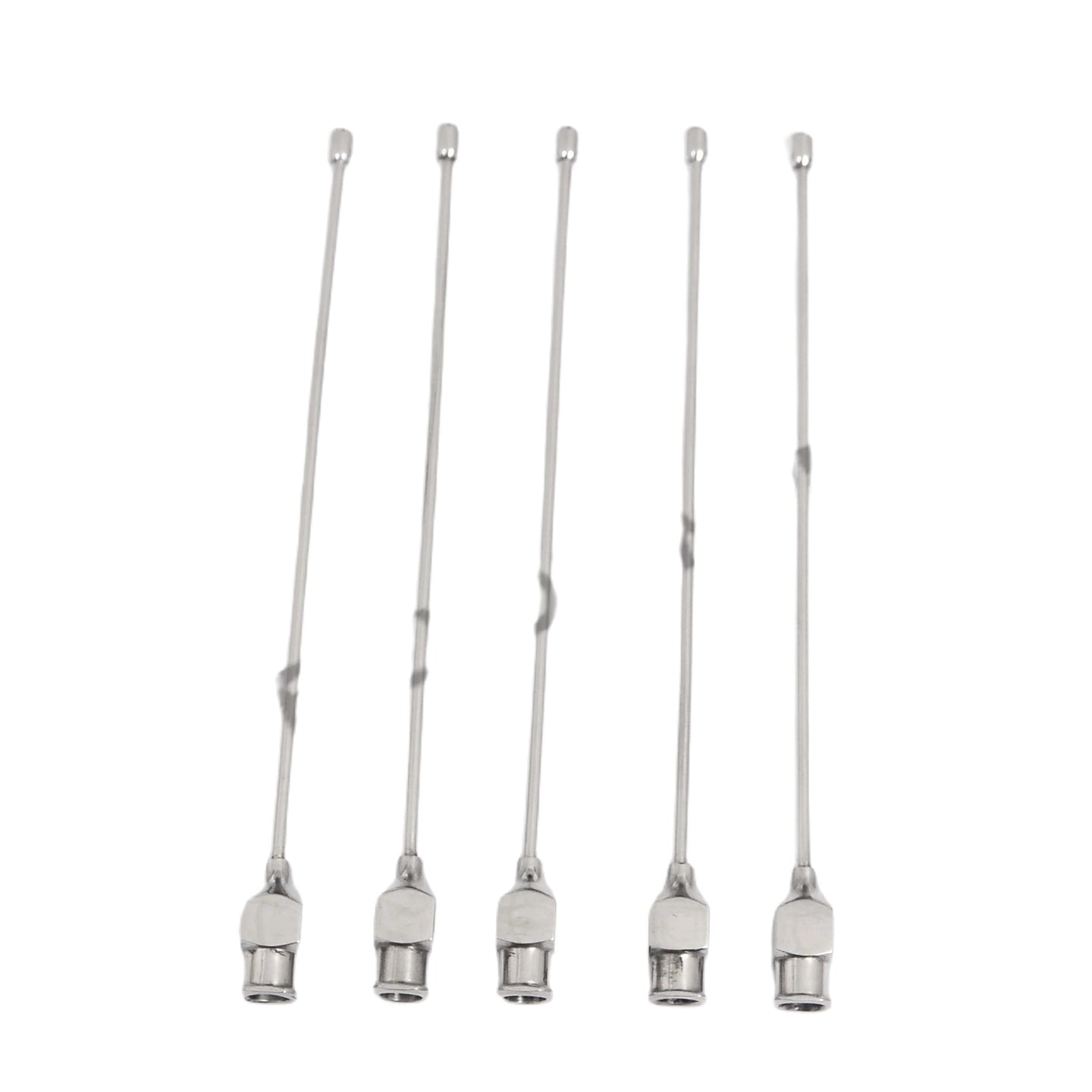 Oral Gavage Feeding Reusable Steel Tube Straight Oval Tip for Rat & Mice-5 pcs.