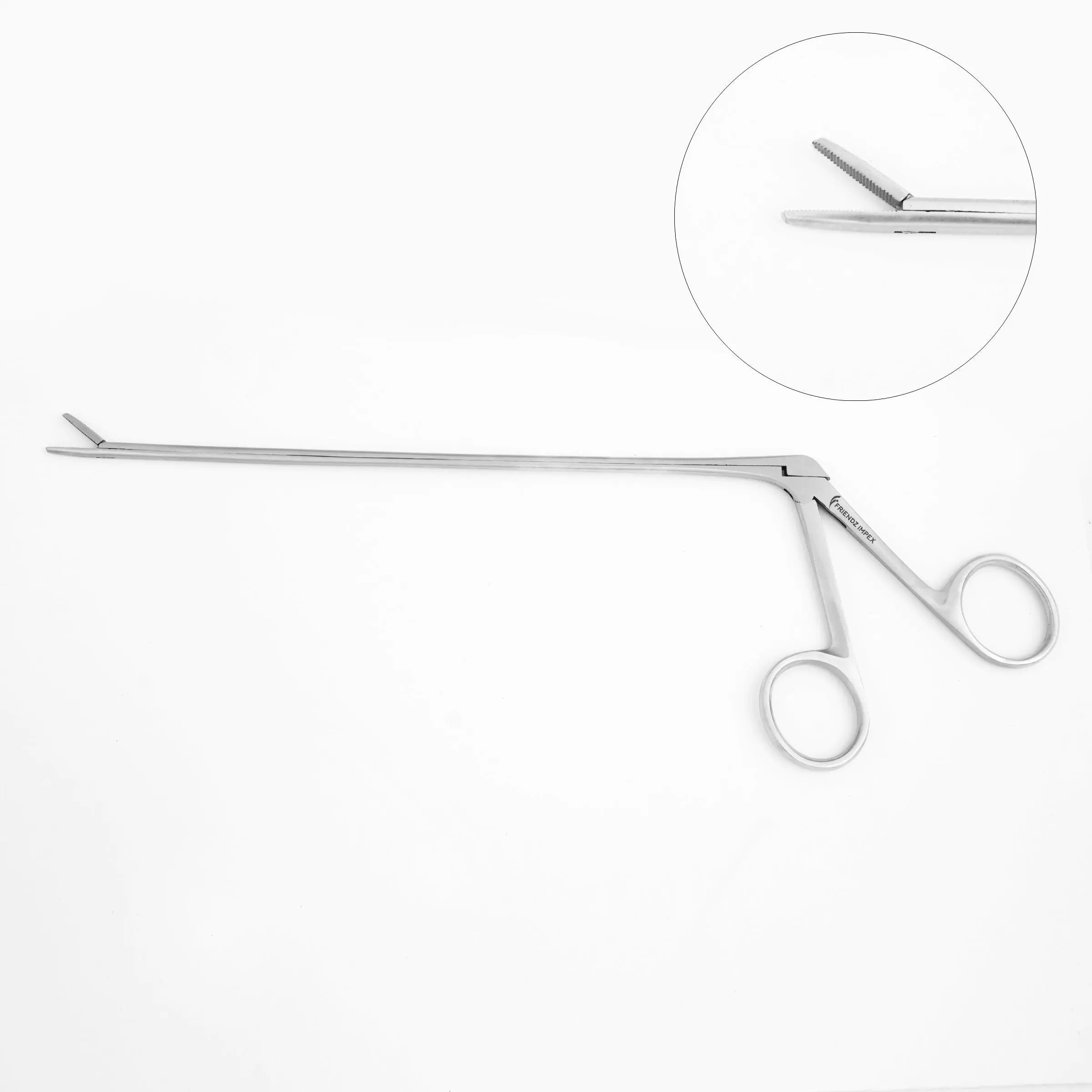 Stainless steel surgical dental instrument, long handle, serrated tip, GN SURGICAL LTD