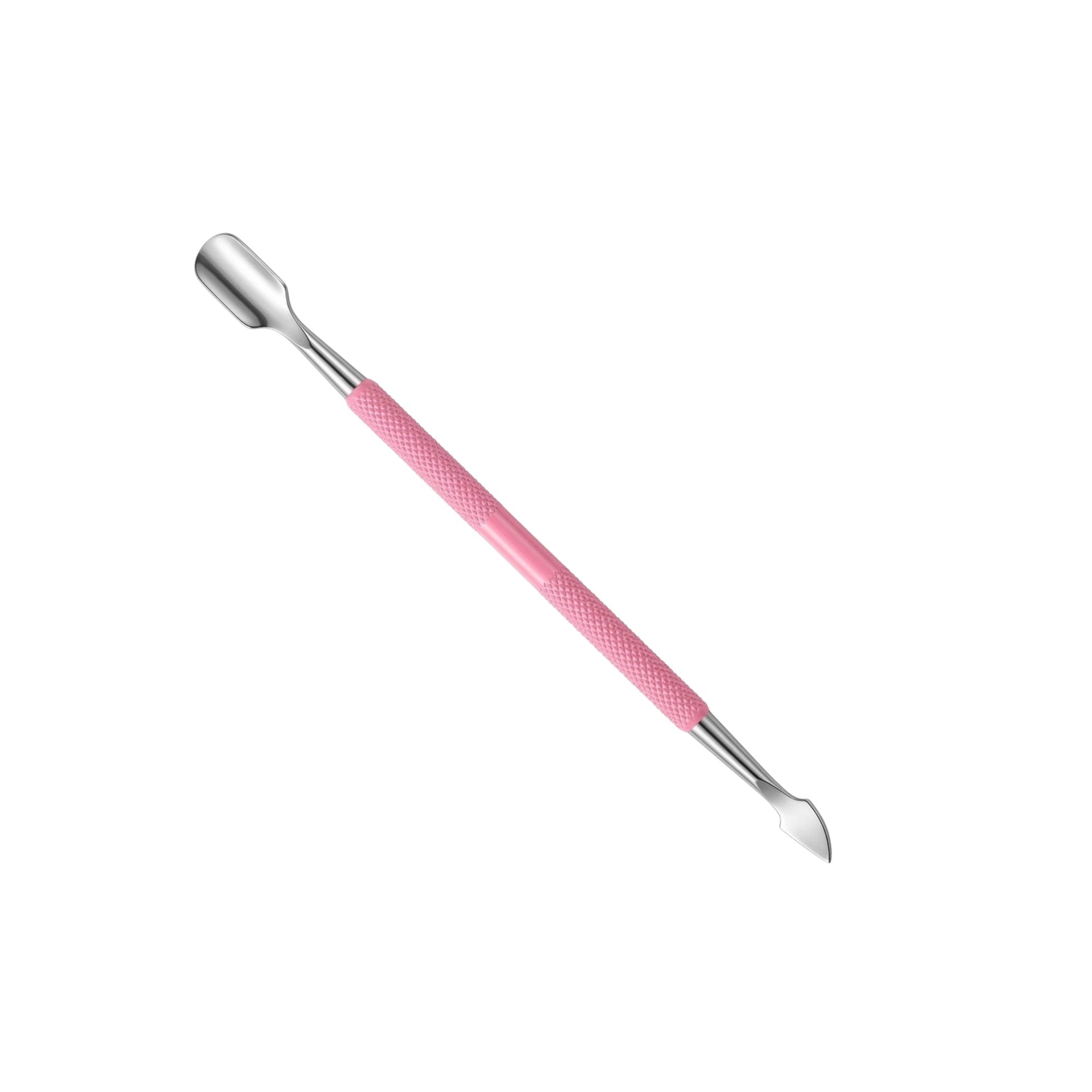 Professional Double-Ended Cuticle Pusher & Nail Scaler – Pink Grip