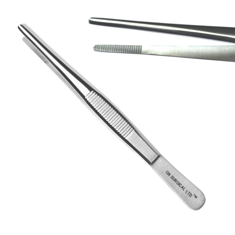 Pinzette professionali in acciaio inox per uso universitario, pinzette seghettate multiuso SS 13 cm G.N SURGICAL LTD TWEEZER GN SURGICAL LTD