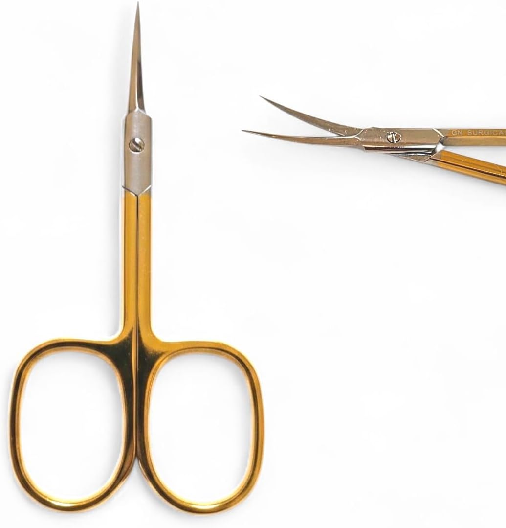 Professional Cuticle Scissors with Sharp Edge, Gold Finish Nail Care Tool for Precision Trimming GN SURGICAL LTD  GN SURGICAL LTD