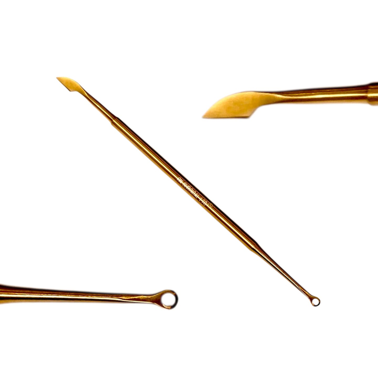 Utensile professionale per cuticole, paletta a doppia punta e lama, oro, 14 cm G.N SURGICAL LTD SCISSORS GN SURGICAL LTD