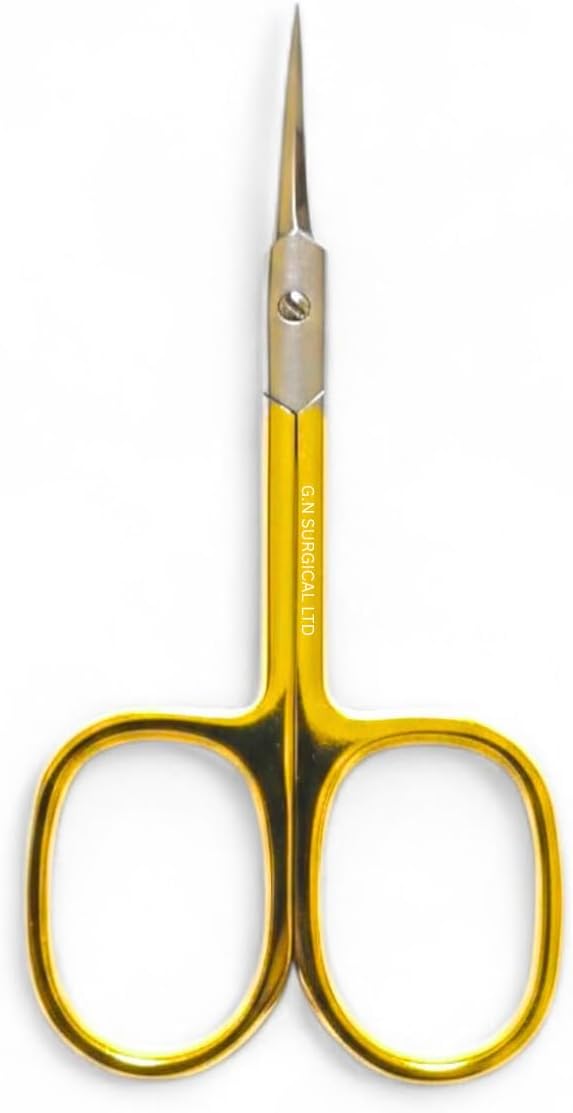 Professional Cuticle Scissors with Sharp Edge, Gold Finish Nail Care Tool for Precision Trimming GN SURGICAL LTD  GN SURGICAL LTD