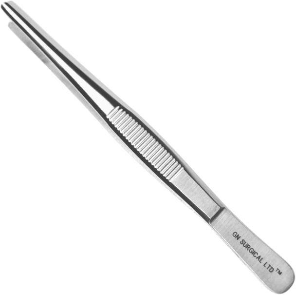 Professional 13cm Stainless Steel Thumb Forceps – Straight Blunt Tweezers with Serrated Tip, Multipurpose Tool for Dressing, Craft, and Garden Use GN SURGICAL LTD  GN SURGICAL LTD