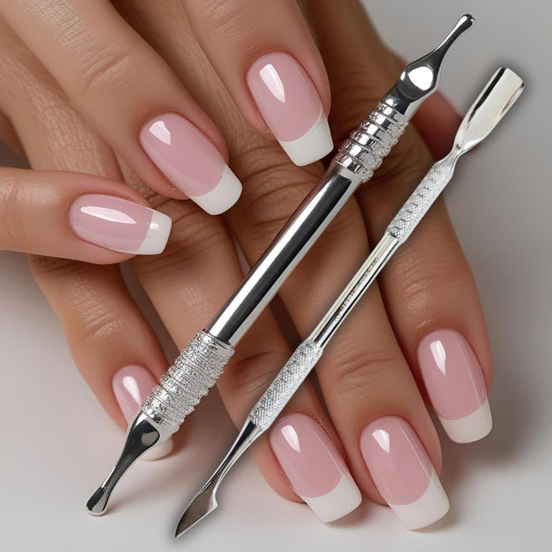 Professional Double-Ended Cuticle Pusher, Stainless Steel, Textured Grip Handle G.N SURGICAL LTD  GN SURGICAL LTD