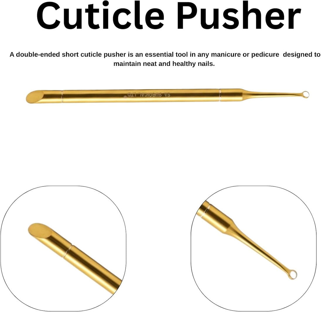 Double-Ended Cuticle Pusher, Gold, Professional Manicure and Pedicure Tool for Nail Care GN SURGICAL LTD  GN SURGICAL LTD
