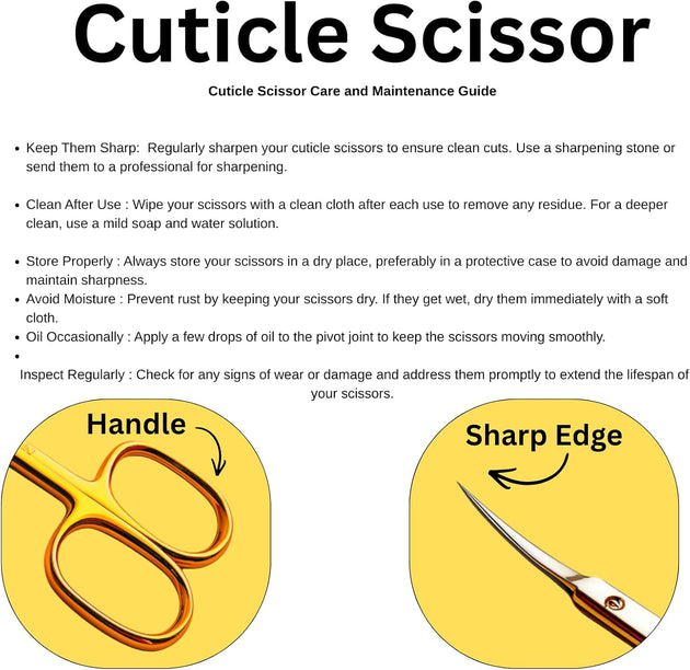 Professional Cuticle Scissors with Sharp Edge, Gold Finish Nail Care Tool for Precision Trimming GN SURGICAL LTD  GN SURGICAL LTD
