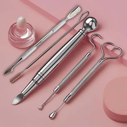 Professional Double-Ended Cuticle Pusher, Stainless Steel, Textured Grip Handle G.N SURGICAL LTD  GN SURGICAL LTD