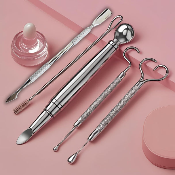 Professional Double-Ended Cuticle Pusher, Stainless Steel, Textured Grip Handle G.N SURGICAL LTD  GN SURGICAL LTD