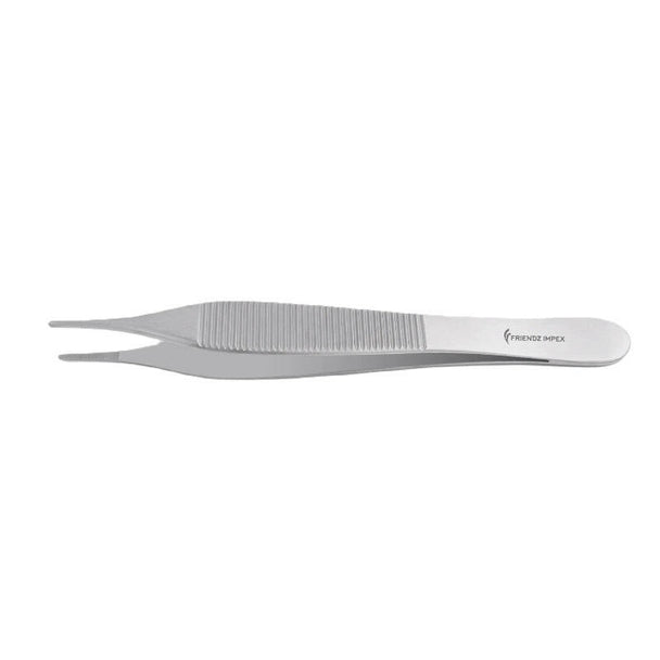 Stainless steel Adson forceps dental instrument, serrated grip, from GN SURGICAL LTD