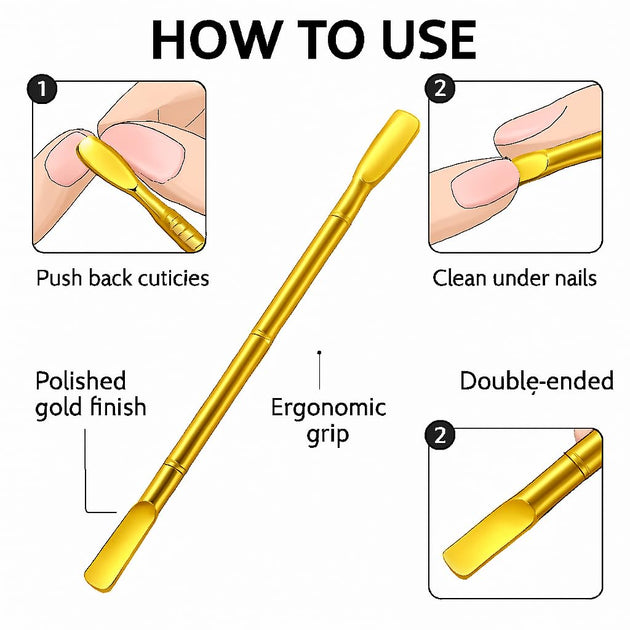 Professional Cuticle Tool, Double-Ended Paddle and Blade, Gold, 14 cm G.N SURGICAL LTD  GN SURGICAL LTD