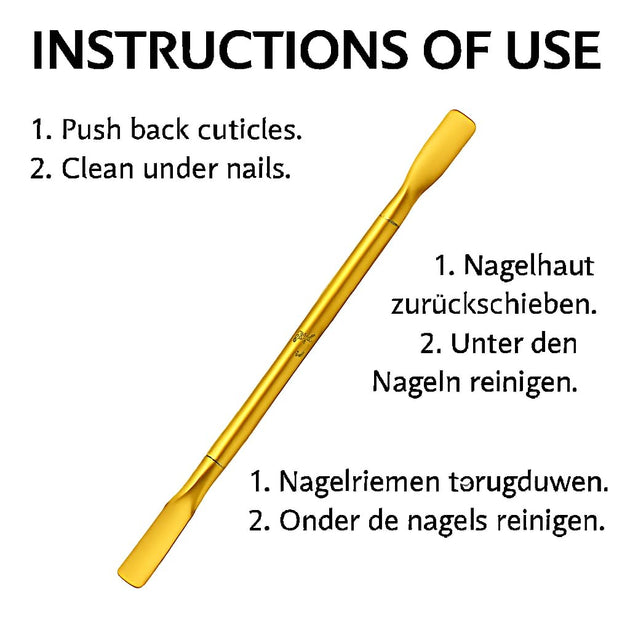 Professional Cuticle Tool, Double-Ended Paddle and Blade, Gold, 14 cm G.N SURGICAL LTD  GN SURGICAL LTD