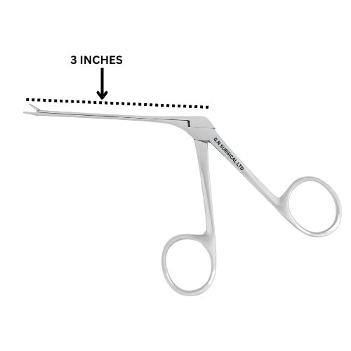 GN SURGICAL LTD dental surgical instrument, angled 3-inch forceps, stainless steel