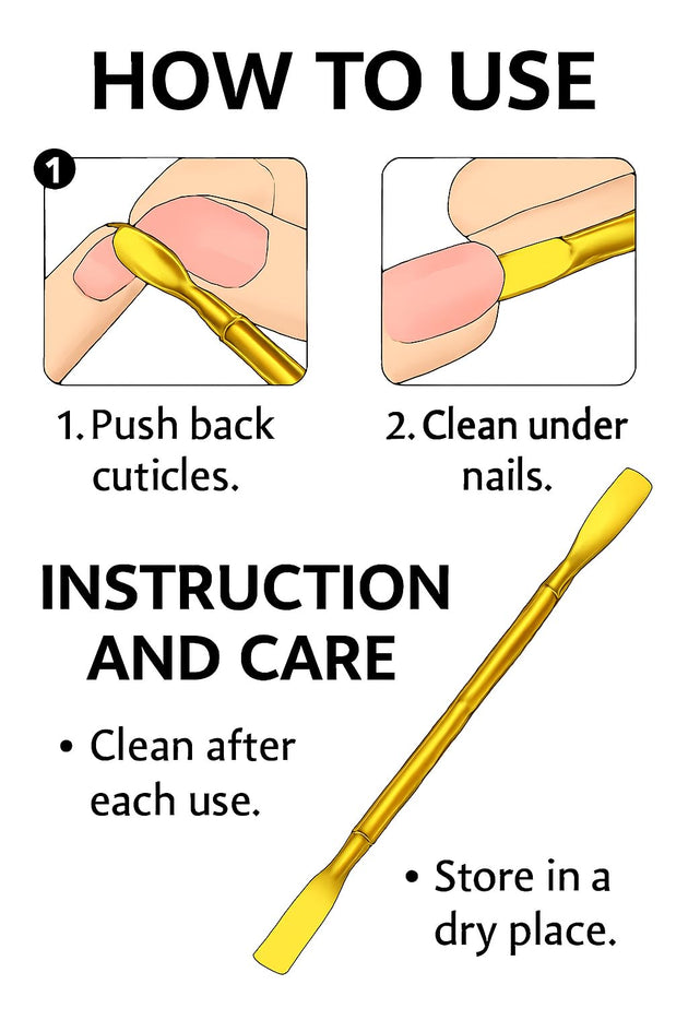 Professional Cuticle Tool, Double-Ended Paddle and Blade, Gold, 14 cm G.N SURGICAL LTD  GN SURGICAL LTD