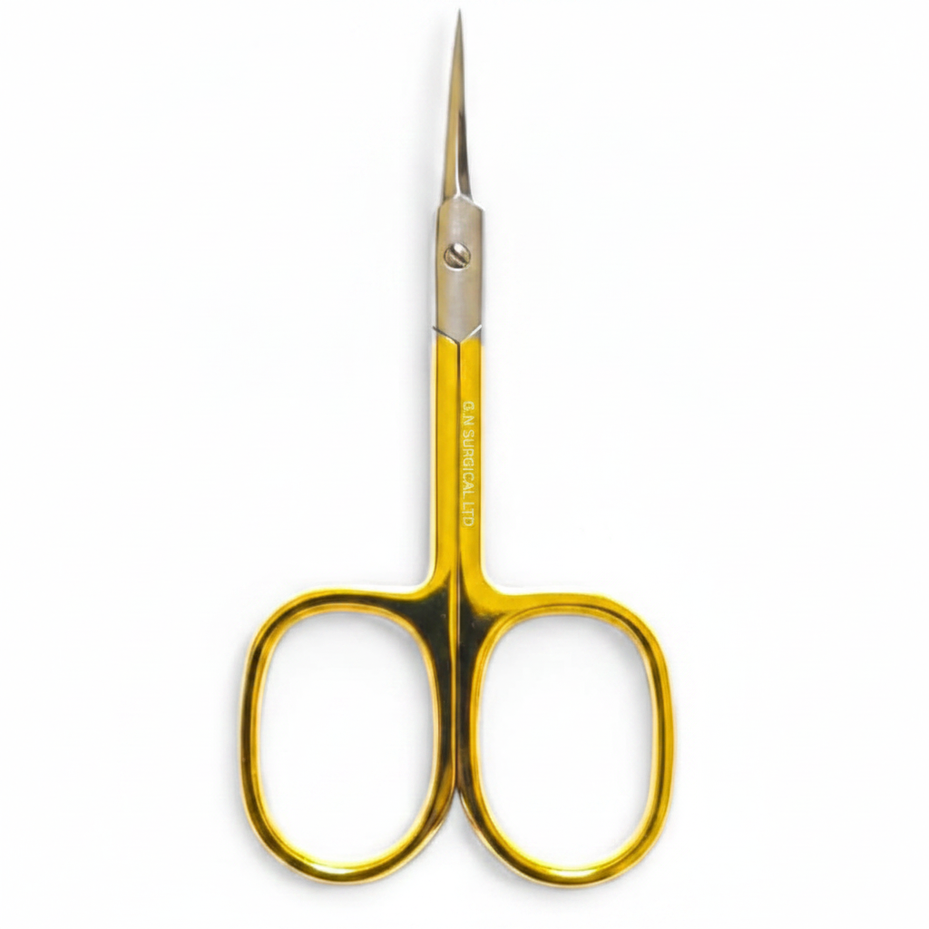 Gold Cuticle Scissors Front View