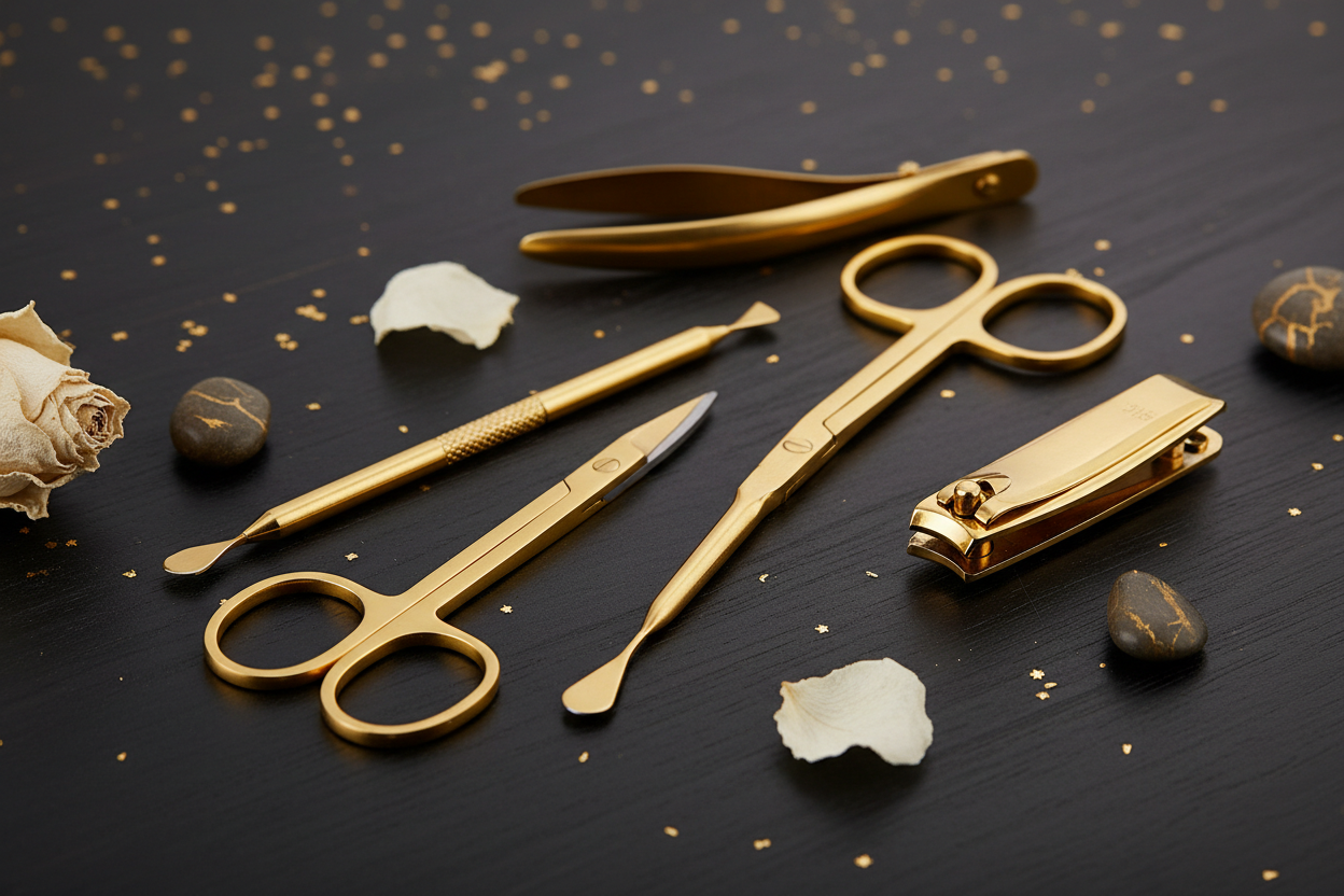 gold series cuticle pushers scissors clipper
