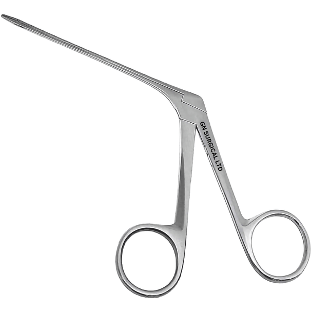 GN SURGICAL LTD angled stainless steel dental surgical instrument with ring handles