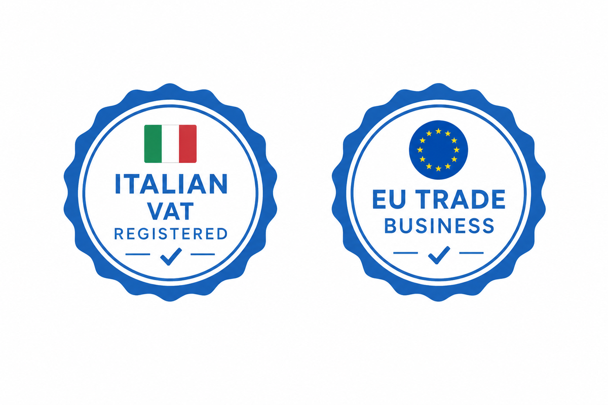 Italian VAT Registered and EU Trade Business badge