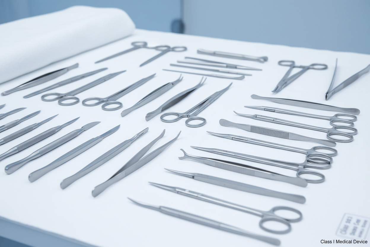 Surgical Instruments Set with background Class I 
