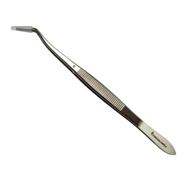 Stainless steel dental surgical tweezer with textured grip, GN SURGICAL, reusable instrument